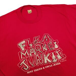 VTG Flea Market Junkie 1990 Screen Stars Single Stitch T-Shirt Women's Size XL